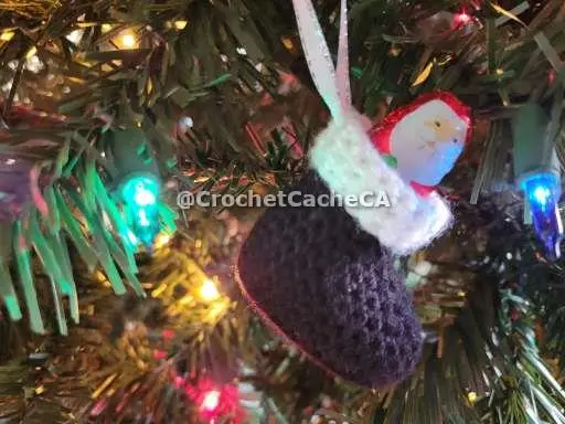 crochet Santa boot.